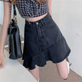 デニムフレアミニスカート