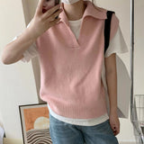 ポロカラーニットベスト