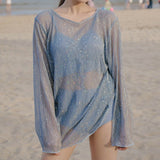 ラメトップス付き水着セット