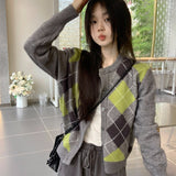 アーガイルカーディガン