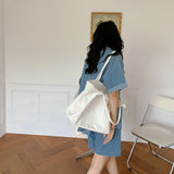 ハーフデニムシャツセットアップ