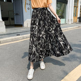 花柄フレアロングスカート