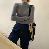 【8色展開】ベーシックハーフハイネックトップス