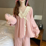 裾レースルームウェア