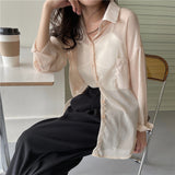 【8色展開】サンカットシースルーシャツ