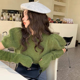 アームウォーマー付きニット