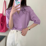 ポロ襟サマーニット