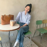 ダブルブレストストライプシャツ