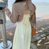 バックリボンジャケットワンピースセットアップ