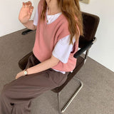 【7色展開】シンプルVネックベスト