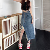 ダメージデニムスカート