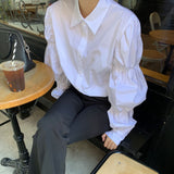 パフスリーブホワイトシャツ