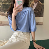 ポロ襟サマーニット