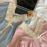 裾レースルームウェア