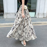 花柄フレアロングスカート