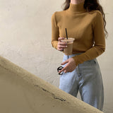 【8色展開】ベーシックハーフハイネックトップス