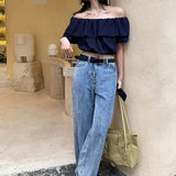 オフショルダーフリルトップス