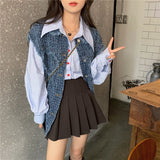 フリンジデニムベスト&シャツセット【単品販売】