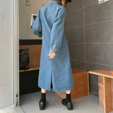 デニムシャツステッチワンピース