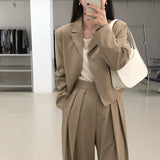 ショートジャケット&ダブルタックパンツセットアップ