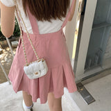 ピンクデニムオーバーオールスカート