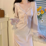 大人サテンワンピルームウェア