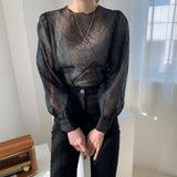 しわ加工デザイントップス