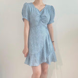 アシメフリルフラワーワンピース