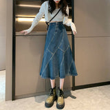 マーメイドテールデニムロングスカート