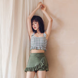 グリーンギンガムスイムウェア