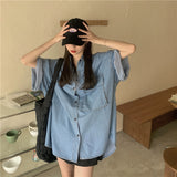オーバーサイズデニムシャツワンピース