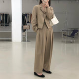 ショートジャケット&ダブルタックパンツセットアップ