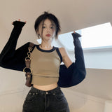 配色タンクトップ+ボレロ