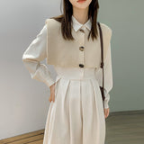 ショートリブニットベスト&ロングワンピースセット