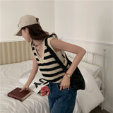 ボーダーニットタンクトップ