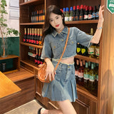 ショートジャケットデニムセットアップ