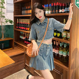 ショートジャケットデニムセットアップ