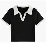 バイカラーポロ襟Tシャツ