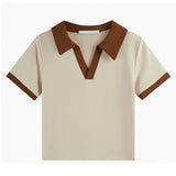 バイカラーポロ襟Tシャツ