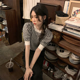 千鳥柄サマーニット