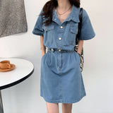 セットアップ風デニムワンピース