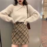 アシメモヘアライクニット