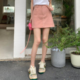 インナーパンツ付きカラーデニムスカート