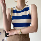 ボーダーショートニット