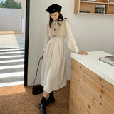 ショートリブニットベスト&ロングワンピースセット