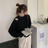 ショルダーカットリブニット