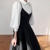 ボリュームスリーブシャツ+リボンワンピース【単品販売】