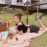 オフショルドットスカートビキニ