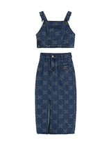 ジャガードデニムビスチェセット