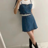 デニムビスチェ3点セットアップ